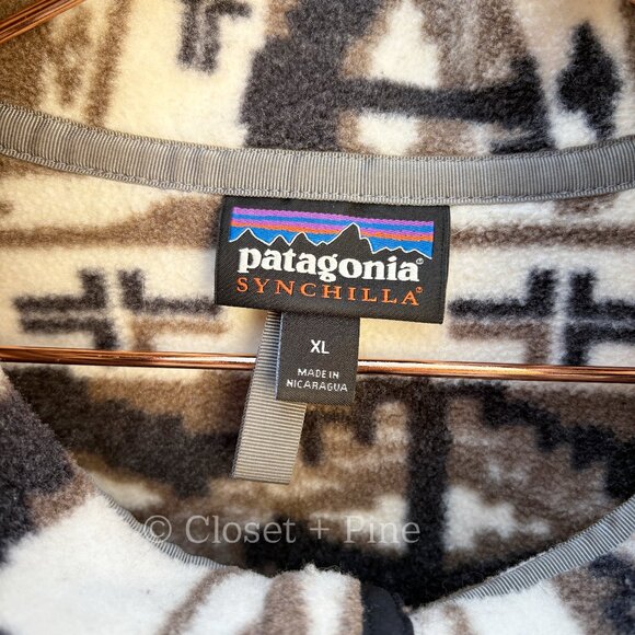 Patagonia‎ Fleece Synchilla Snap-T Fleece Shepherds Knit Birch White Size XL - Picture 4 of 11